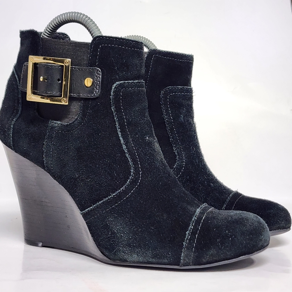 COPY - Tory Burch black suede ankle boots booties size 9.5 - Picture 1 of 10